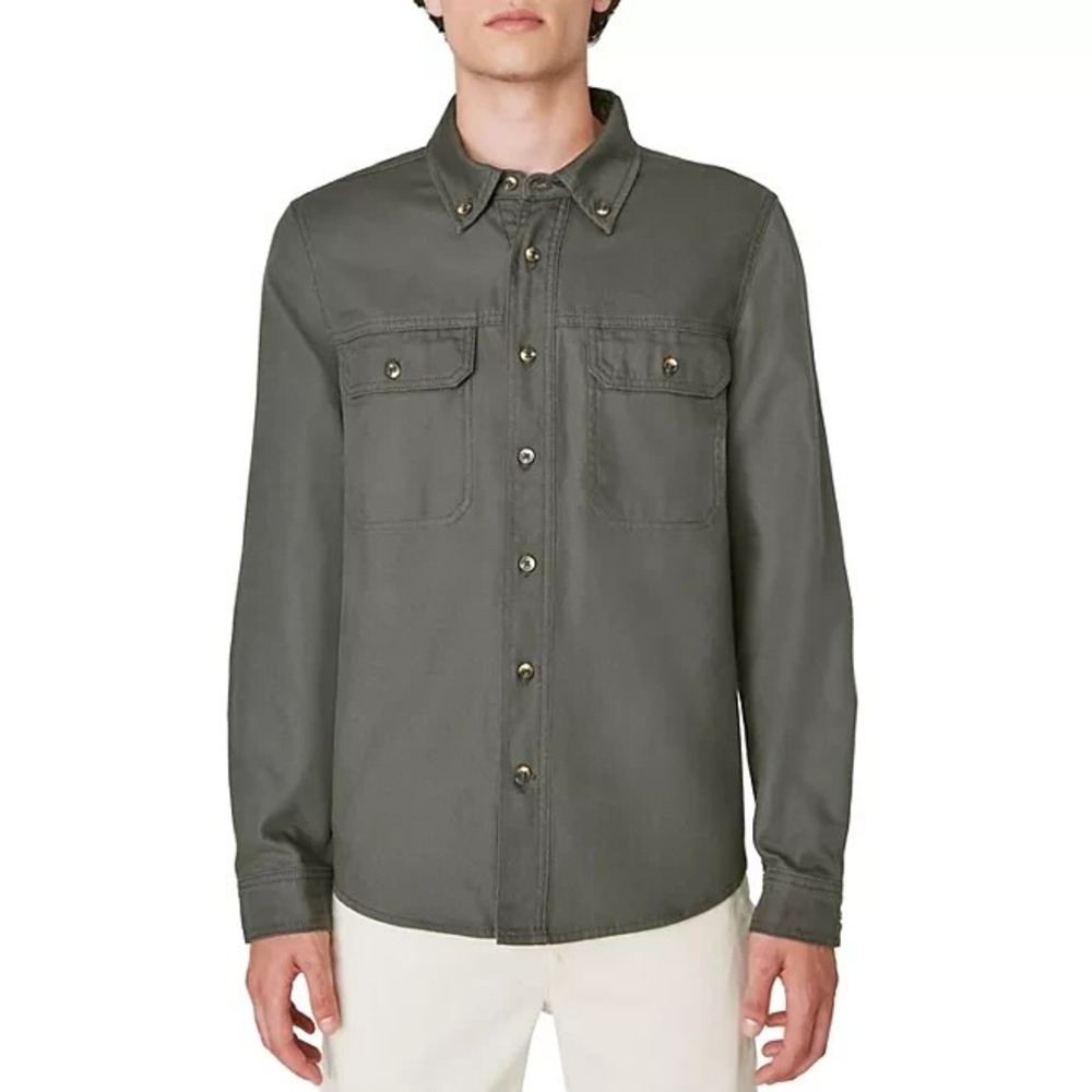 Lucky Brand Men's Shirt Jacket Raven Gray Cotton Button Down Size S